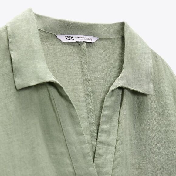 Zara 100% Linen Shirt Dress - Picture 3 of 10